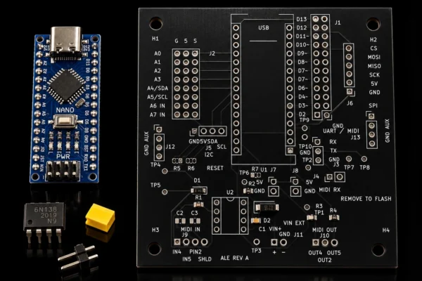 arduino-midi-board-diy-kit-contents
